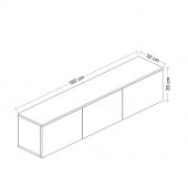 BMdekor TV Sehpası Norm Duvara Monte Beyaz Safir Meşe LED Işıklı 160 cm - 4