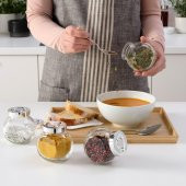 4 Adet Baharat Kavanozu MeridyenDukkan Cam-Gümüş Kapak 15 cl Cam Kavanoz - 5