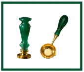 Davetiye Mum Mühürü Uygulama Seti El Yapımı Akrilik Yeşil Renk thumbnail 1