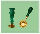 Davetiye Mum Mühürü Uygulama Seti El Yapımı Akrilik Yeşil Renk thumbnail 10