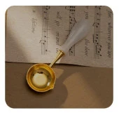 Davetiye Mum Mühürü Uygulama Seti El Yapımı Akrilik Beyaz Renk thumbnail 3