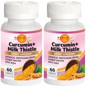 Force Nutrition Curcumin Milk Thistle 2x60 Tablet Kurkumin Zerdeçal Meryemana Dikeni - 1