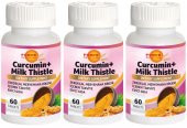 Force Nutrition Curcumin Milk Thistle 3x60 Tablet Kurkumin Zerdeçal Meryemana Dikeni - 1