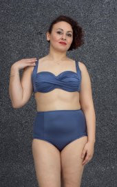 Truva Xxl Büyük Beden Kadın Giyim Yüksek Bel Bikini Renkli B010 - 6