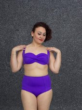 Truva Xxl Büyük Beden Kadın Giyim Yüksek Bel Bikini Renkli B010 - 11