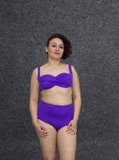 Truva Xxl Büyük Beden Kadın Giyim Yüksek Bel Bikini Renkli B010 - 12