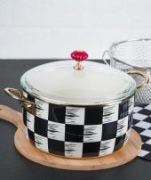 Acar 249 Qualita King Emaye Pyrex Kapaklı Kızartma Tenceresi - 1