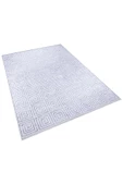 Modern Desen Pamuk Taban Yıkanabilir Dekoratif Halı  GRİ 80X150 - 2