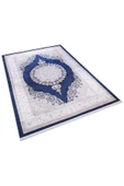 Klasik Desen Pamuk Taban Yıkanabilir Dijital Baskılı Halı  LACİVERT 200X290 - 2