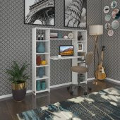 Kenzlife bilgisayar çalışma masası senna byz 140*130*20 kitaplıklı ofis sekreter laptop - 1