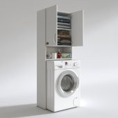 Kenzlife çamaşır makinesi dolabı sinemmdf byz 180x066x30  100 mdf full mdf banyo kiler kapaklı arkalıklı - 3