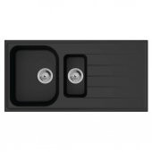 Hansgrohe S520-F525 Ankastre Granit Eviye 980/480 otomatik gider seti ile Grafit Siyahı - 1