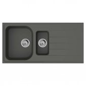 Hansgrohe S520-F525 Ankastre Granit Eviye 980/480 otomatik gider seti ile Taş Grisi - 1