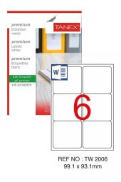 Bilgisayar Etiketi Tw-2006 99,1x93,1 mm 100 Lü Lazer Etiket 1 Paket Tanex Davetiye Kargo Koli Kutu Etiketi - 1