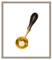 Davetiye Mum Mühürü Eritme Kaşığı El Yapımı Akrilik Saplı Füme Renk thumbnail 1