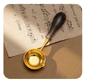 Davetiye Mum Mühürü Eritme Kaşığı El Yapımı Akrilik Saplı Füme Renk thumbnail 2