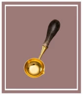 Davetiye Mum Mühürü Eritme Kaşığı El Yapımı Akrilik Saplı Füme Renk thumbnail 4