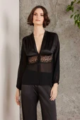 Pierre Cardin 6 Lı Saten Gecelik Çeyiz Takım Siyah - 10