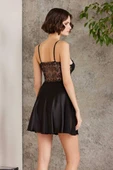 Pierre Cardin 6 Lı Saten Gecelik Çeyiz Takım Siyah - 9
