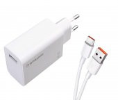 Sprange PTX33 33W Qualcomm Quick Charge 4.0 Şarj Başlık USB -Type-C Data & Şarj Kablosu - 1