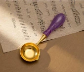 Davetiye Mum Mühürü Eritme Kaşığı El Yapımı Akrilik Saplı Füme Renk thumbnail 6