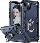 Apple Iphone 14 Plus Tank Kılıf Kamera Çıkıntılı Yüzüklü Standlı Koruyucu Tank Kapak - 1
