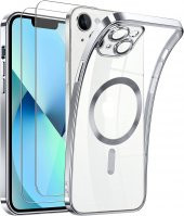 İphone 13 Gümüş Renk Magnetic Şarjlı Koruyucu Kılıf - 1