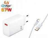 Sprange PTX67 67W Quick Charge 4.0 Şarj Başlık TYPE-C 6A Data & Şarj Kablosu - 1
