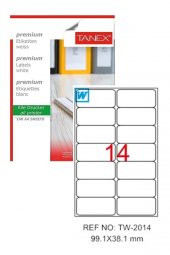 Bilgisayar Etiketi Tw-2014 99,1x38,1 mm 100 Lü Lazer Etiket 1 Paket Tanex Davetiye Kargo Koli Kutu Etiketi - 1