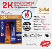 Epoksi Yapıştırıcı Metal Plastik Cam Dekoratif İşler İçin Cam Yapıştırıcı 15+15 Gr - 1