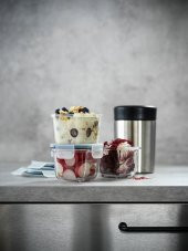 3 Adet Cam Saklama Kabı Seti MeridyenDukkan 180 ml, Kare-Vakumlu Mini Kaplar - 5