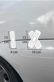 Yara Bandı Oto Araba Sticker İkili Set Düz ve Çapraz Delikli Yarabandı 13 cm Boyunda - 12