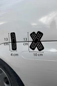 Yara Bandı Oto Araba Sticker İkili Set Düz ve Çapraz Delikli Yarabandı 13 cm Boyunda - 7