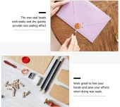 Ahşap Sap Mum Mühürü Eritme Kaşığı Paslanmaz Çelik Rose Gold thumbnail 8