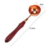 Ahşap Saplı Retro Mum Mühürü Eritme Kaşığı Rose Gold - 2