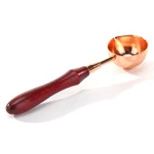Ahşap Saplı Retro Mum Mühürü Eritme Kaşığı Rose Gold - 5