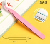 İkili Cımbız Seti Paslanmaz Çelik Pembe Renk Düz ve Kavisli Model thumbnail 6