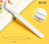 İkili Cımbız Seti Paslanmaz Çelik Beyaz Renk Düz ve Kavisli Model thumbnail 5