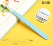 İkili Cımbız Seti Paslanmaz Çelik Mavi Renk Düz ve Kavisli Model thumbnail 4