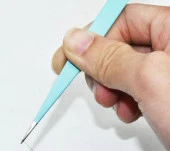 İkili Cımbız Seti Paslanmaz Çelik Mavi Renk Düz ve Kavisli Model thumbnail 6