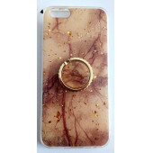 Apple İphone 6/6s Yüzüklü Simli Mermer Desenli Kılıf - 4