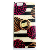 Apple İphone 6/6s Yüzüklü Simli Mermer Desenli Kılıf - 6