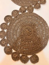 Finezza Hasır Handmade Örme Naturel Brown Runner 100 cm - 1490 - 1