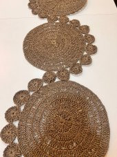 Finezza Hasır Handmade Örme Naturel Brown Runner 100 cm - 1490 - 2