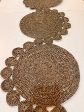 Finezza Hasır Handmade Örme Naturel Brown Runner 100 cm - 1490 - 4