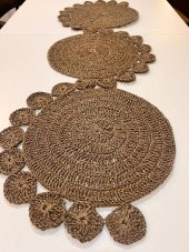 Finezza Hasır Handmade Örme Naturel Brown Runner 100 cm - 1490 - 6