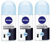 Nivea Roolon Bayan 50 ml İnvesible Pure (mavi )	 (3 Adet ) - 1