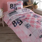 Clasy Ranforce Yatak Örtüsü Tek Kişilik Denim V1 Pembe - 2