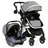 Yoyko Yoyko Ultimate Travel Sistem Bebek Arabası 3 in 1 Gri Silver - 4