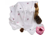 Sema Bebe Sema Baby Çok Amaçlı Müslin Örtü 100x80 cm - Pembe Yıldız 8682476853124 - 1